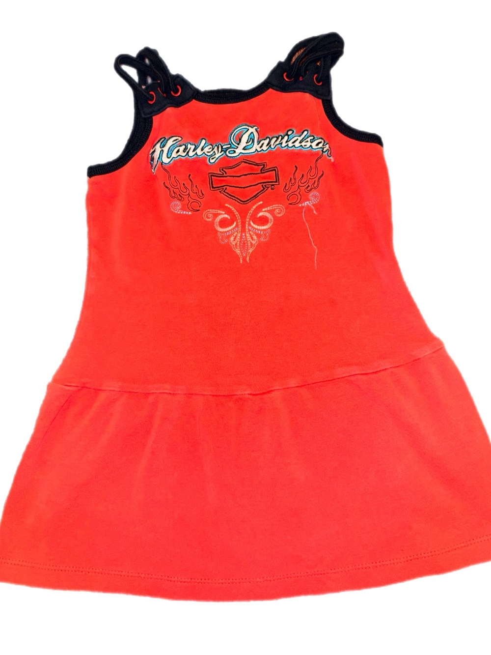 Harley-Davidson Red Dress with Black Trim and Embroidered Logo